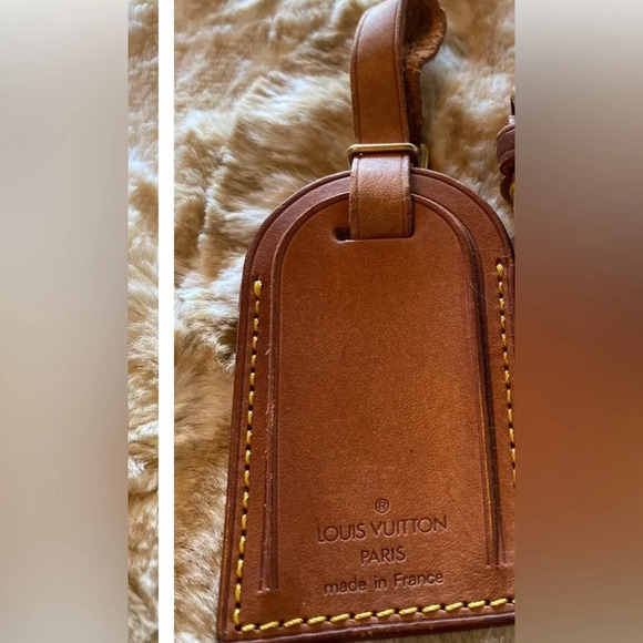 Vintage LOUIS VUITTON Paris Tan Vachetta Leather Luggage Tag - Picture 1 of 7